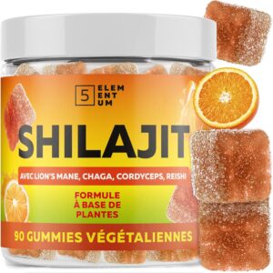 Shilajit Gummies Pure Himalaya – 90 Gommes Shilajit Sans Sucre avec 2200 mg – Champignons
