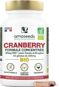 Cranberry BIO | 5% PAC, extrait Concentré | Confort Urinaire | 60 gélules