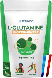 NUTRI&CO L-Glutamine en Poudre Bio-fermentée 100% Pure | Acide aminé | 150g