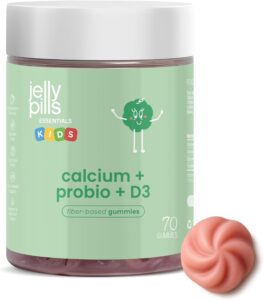 Jelly Pills Gummies Calcium Enfant + vitamines D3, K2 et ferments – 70 gummies vegan sans