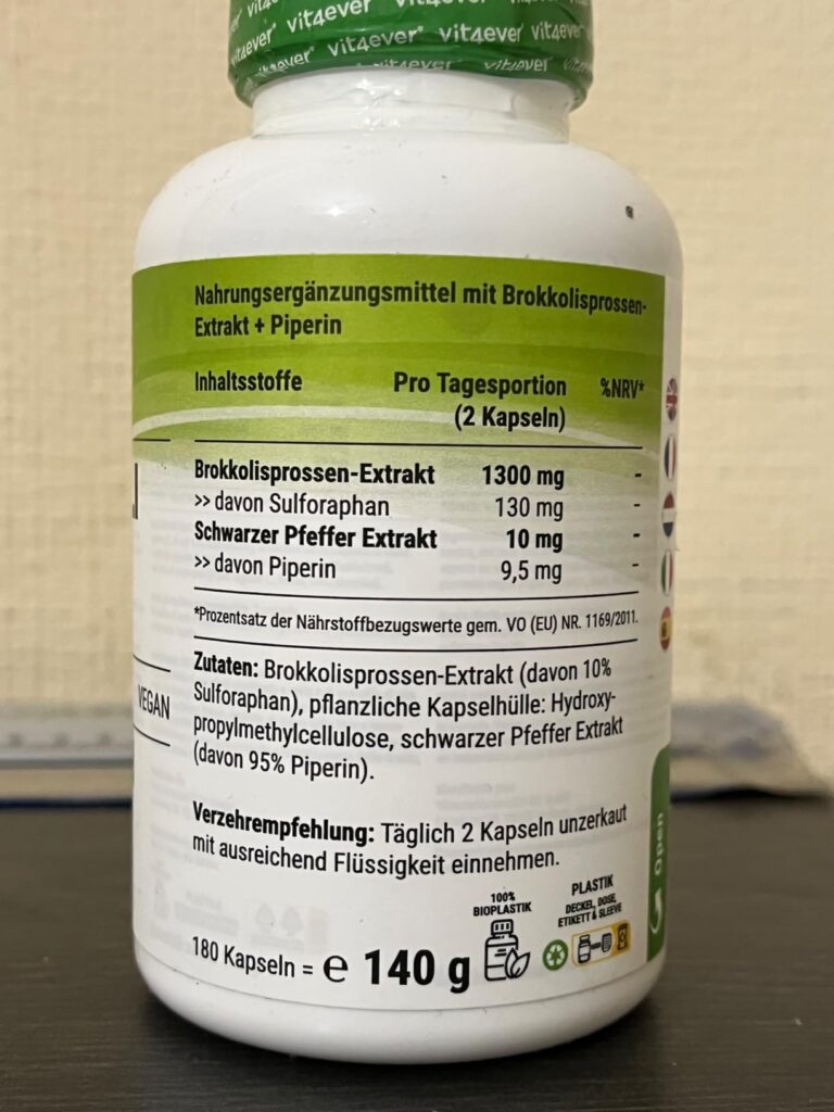 vit4ever Extrait de Brocoli - 180 Gélules - 1300 mg par jour photographié par Gaby, acheteur
