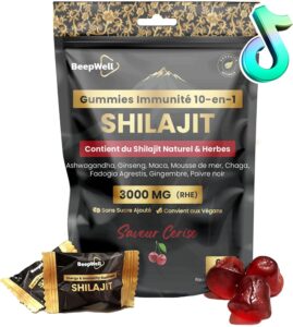 Gummies de Shilajit 3000 mg – Complexe 10-en-1 Himalayen avec Acide Fulvique, 85+ Minéraux