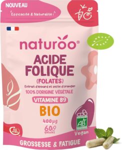 Acide Folique - Folates Bio (Vitamine B9) - Végétal & biologique - 60 Gélules Vegan (2 moi