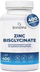 Bandini® Zinc Bisglycinate 400 Comprimés Végétaliens (13 mois) - Zinc pur