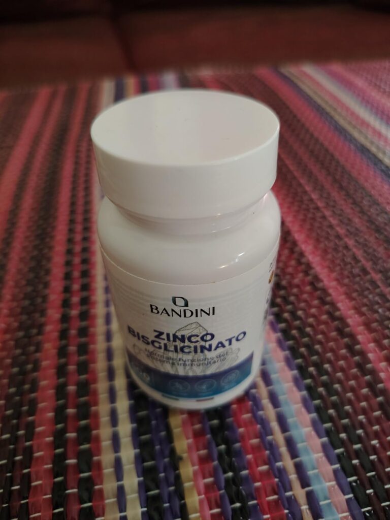 Flacon de Zinc Bisglycinate de la marque Bandini, vu de face.