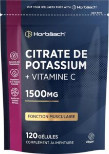 Citrate de Potassium avec Vitamine C 1500mg | Haut Dosage | Complément de Potassium | 120