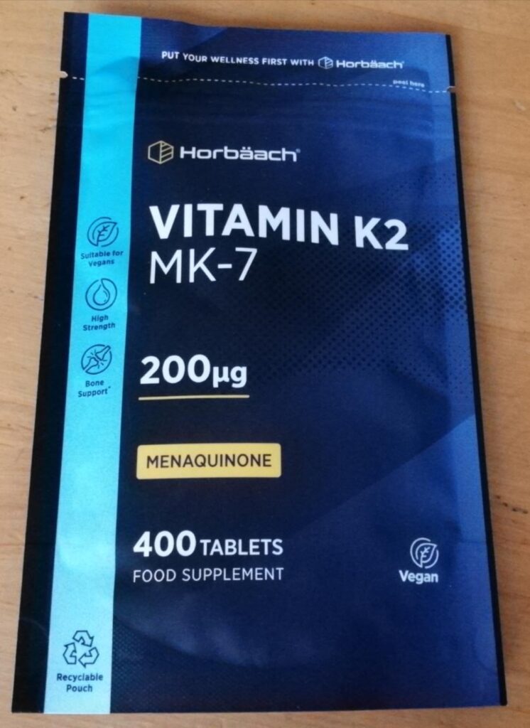 Sachet de vitamine K2 Horbäach, légèrement différent de l'image précédente.