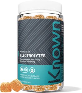 Known Électrolyte Gummies – Saveur Orange & Citron – Complément Gommes Végan avec Calcium,