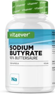 vit4ever Butyrate de sodium - 180 Gélules - Haute dose de 600 mg