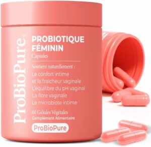 Probiotique Femme Intime | Flore Vaginale & Intestinale | Équilibre Microbiote, Digestion