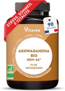Ashwagandha BIO KSM-66® - Régulation Cortisol, -41% Anxiété - Sommeil