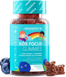 Concentration Enfants | 30 Gummies | Crinière de Lion, Ginseng | Novomins