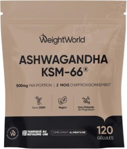 Ashwagandha KSM 66 avec Poivre Noir & Vitamine B6, Extrait d'Ashwagandha Poudre Ratio 12:1