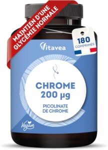 Chrome 200 µg - Picolinate de chrome - Haut Dosage - Métabolisme - 6 Mois