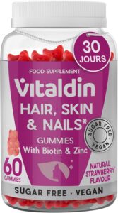 VITALDIN Cheveux, Peau & Ongles Biotine 2.500 μg - Vegan - 60 gommes.