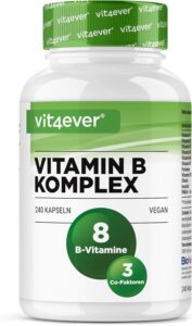 vit4ever Complexe de Vitamine B - 240 Gélules Vegan - Extra Hautement Dosé