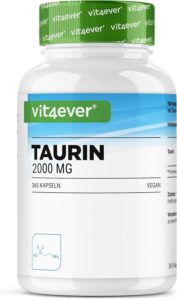vit4ever Taurine - 365 Gélules - Plus de 99% de Pureté