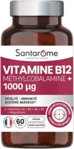 SANTAROME Vitamine B12 Méthylcobalamine 1000 µg + Magnésium - 60 Gélules