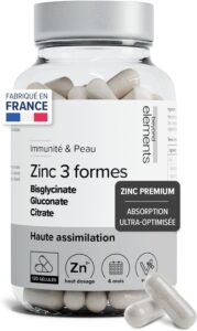 Zinc Triple Forme 15mg - Bisglycinate, Citrate & Gluconate - Cure 2 mois